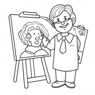 Creative Teacher With Chalkboard Coloring Page 69173-55577