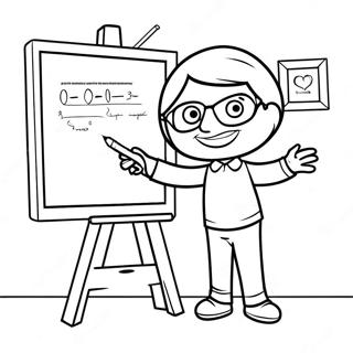 Creative Teacher With Chalkboard Coloring Page 69173-55579