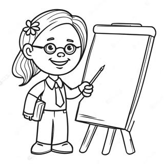 Creative Teacher With Chalkboard Coloring Page 69173-55580