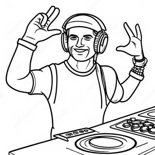 Dj Music Man Dance Party Coloring Page 69303-55681