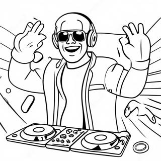 Dj Music Man Dance Party Coloring Page 69303-55682