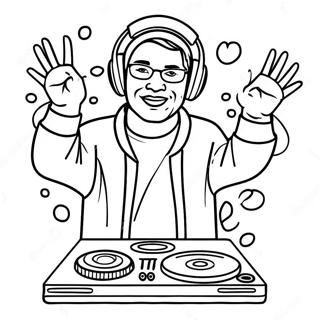 Dj Music Man Dance Party Coloring Page 69303-55683