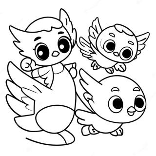 Top Wing Characters Flying Coloring Page 69313-55689