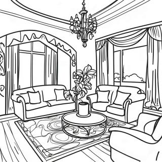 Interior Design Living Room Coloring Page 6931-5696