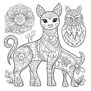 Traditional Scandinavian Folk Art Animals Coloring Page 69343-55713