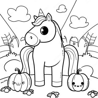 Spooky Horse In A Pumpkin Patch Coloring Page 69373-55738