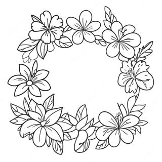 Hawaiian Flower Garland Coloring Page 69452-55803