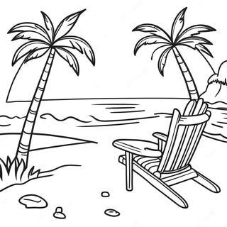 Tropical Beach Scene Coloring Page 69453-55800