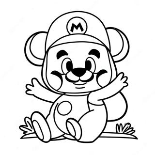 Adventurous Tanooki Mario Coloring Page 69493-55840