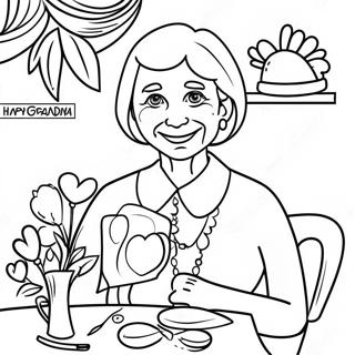 Happy Mothers Day Grandma Coloring Page 6951-5711