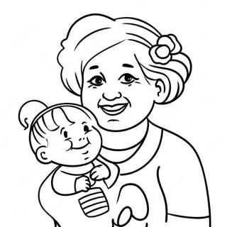 Happy Mothers Day Grandma Coloring Page 6951-5712