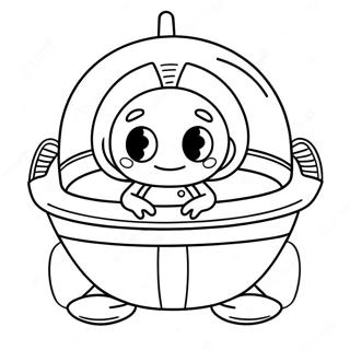 Cute Toy Story Alien In Spaceship Coloring Page 69523-55858