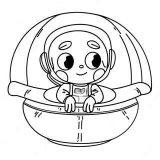 Cute Toy Story Alien In Spaceship Coloring Page 69523-55859