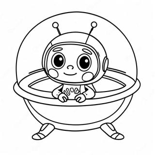 Cute Toy Story Alien In Spaceship Coloring Page 69523-55860