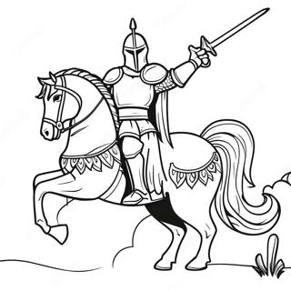 Fearsome Black Knight On Horse Coloring Page 69553-55882