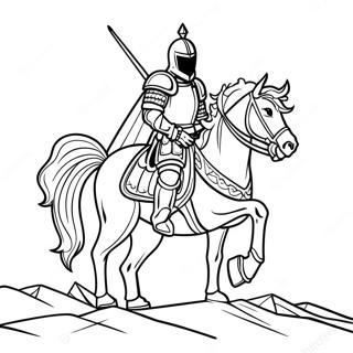 Fearsome Black Knight On Horse Coloring Page 69553-55883