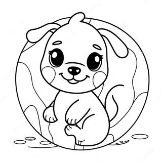 Adorable Puppy Playing With Ball Coloring Page 69603-55918