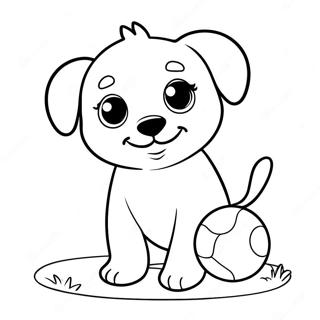 Adorable Puppy Playing With Ball Coloring Page 69603-55919