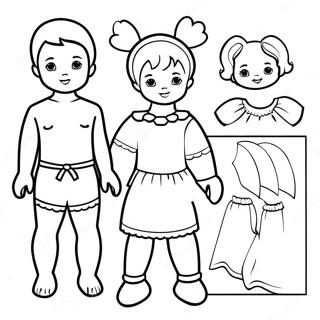 Paper Doll Template Coloring Pages