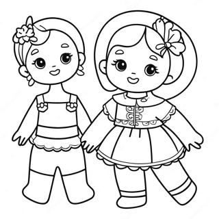 Cute Paper Doll Template Coloring Page 69613-55927