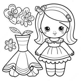 Cute Paper Doll Template Coloring Page 69613-55928