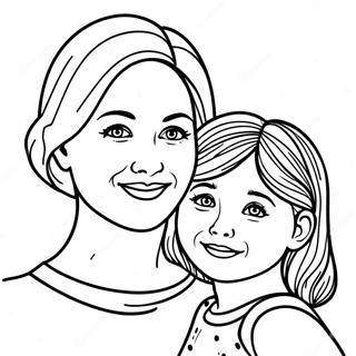 Mom And Daughter Coloring Page 6961-5718