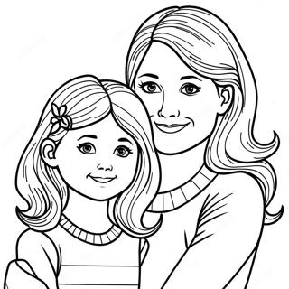 Mom And Daughter Coloring Page 6961-5719