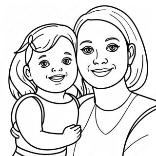 Mom And Daughter Coloring Page 6961-5720