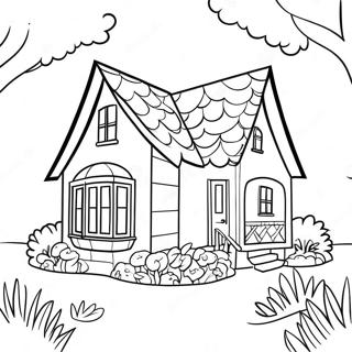 Charming Cottage With Flowers Coloring Page 69623-55936