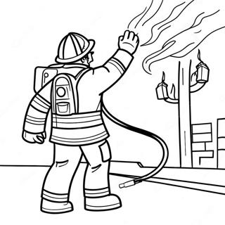 Brave Firefighter In Action Coloring Page 69673-55975