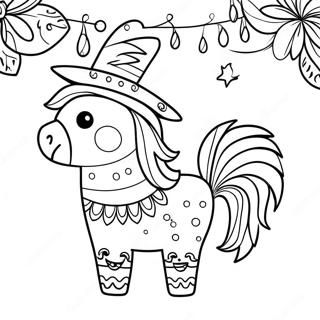 Festive Pinata With Holiday Decorations Coloring Page 69703-55998