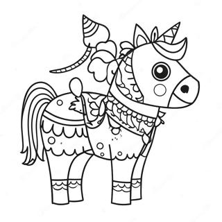 Festive Pinata With Holiday Decorations Coloring Page 69703-56000