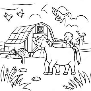 Old Macdonald Farm Scene Coloring Page 69712-56002