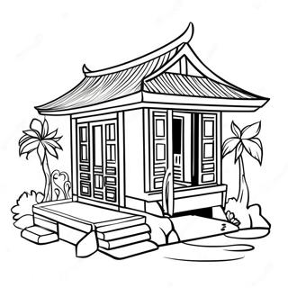 Traditional Vietnamese House Coloring Page 69723-56017