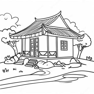 Traditional Vietnamese House Coloring Page 69723-56018