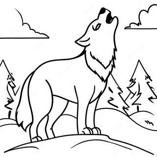 Majestic Howling Wolf Coloring Page 6972-5729