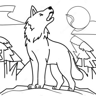 Majestic Howling Wolf Coloring Page 6972-5731