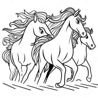 Majestic Horses Running Wild Coloring Page 69753-56039