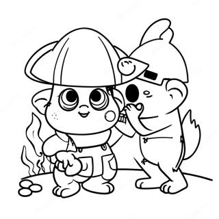 Firebuds Characters In Action Coloring Page 69793-56073