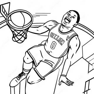 Russell Westbrook Dunking Coloring Page 69853-56122