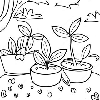 Colorful Seedlings In A Garden Coloring Page 69913-56185