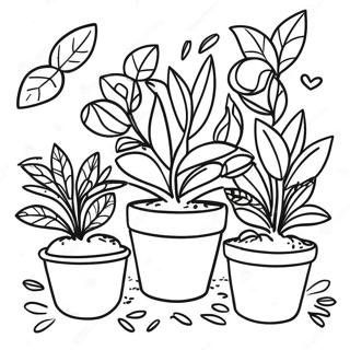 Colorful Seedlings In A Garden Coloring Page 69913-56186