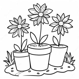 Colorful Seedlings In A Garden Coloring Page 69913-56187