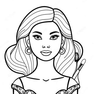 Glamorous Barbie Make Up Artist Coloring Page 69923-56173