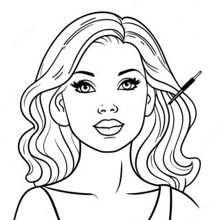 Glamorous Barbie Make Up Artist Coloring Page 69923-56174