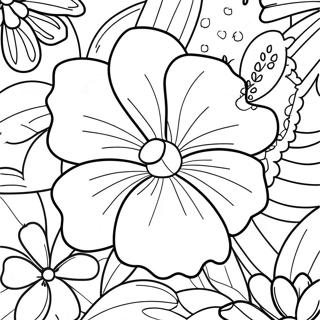 Tropical Hibiscus Coloring Page 6992-5745