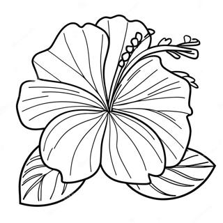 Tropical Hibiscus Coloring Page 6992-5748