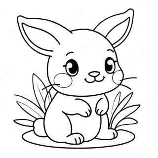 Adorable Baby Bunny With Flowers Coloring Page 69933-56182