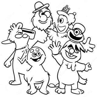 Colorful Sesame Street Characters Birthday Coloring Page 69953-56203