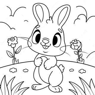 Cute Rebecca Rabbit In A Garden Coloring Page 69973-56215